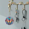 6Pcs Diamond Art Keyring Set Double Sided Cartoon Special Shaped (Butterfly)