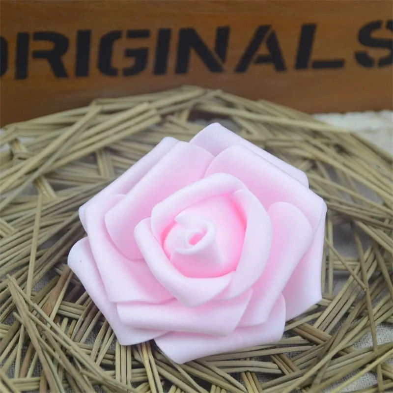 50pcs 6cm Artificial PE Foam Rose Flower Heads For Wedding Home Party Decoration DIY Garland Craft supplies Fake Flowers Ball