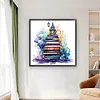 >SALE<Full Embroidery Eco-cotton Thread 11CT Printed Book Stack Cross Stitch 60x60cm