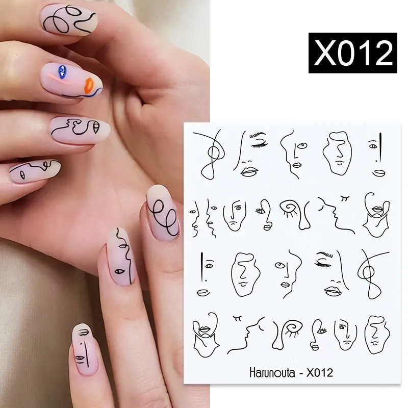 1Pc Spring Water Nail Decal And Sticker Flower Leaf Tree Green Simple Summer DIY Slider For Manicuring Nail Art Watermark