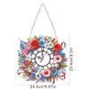 (US Local)Acrylic Special Shape Independence Day Wreath 5D Diamond Painting Clock