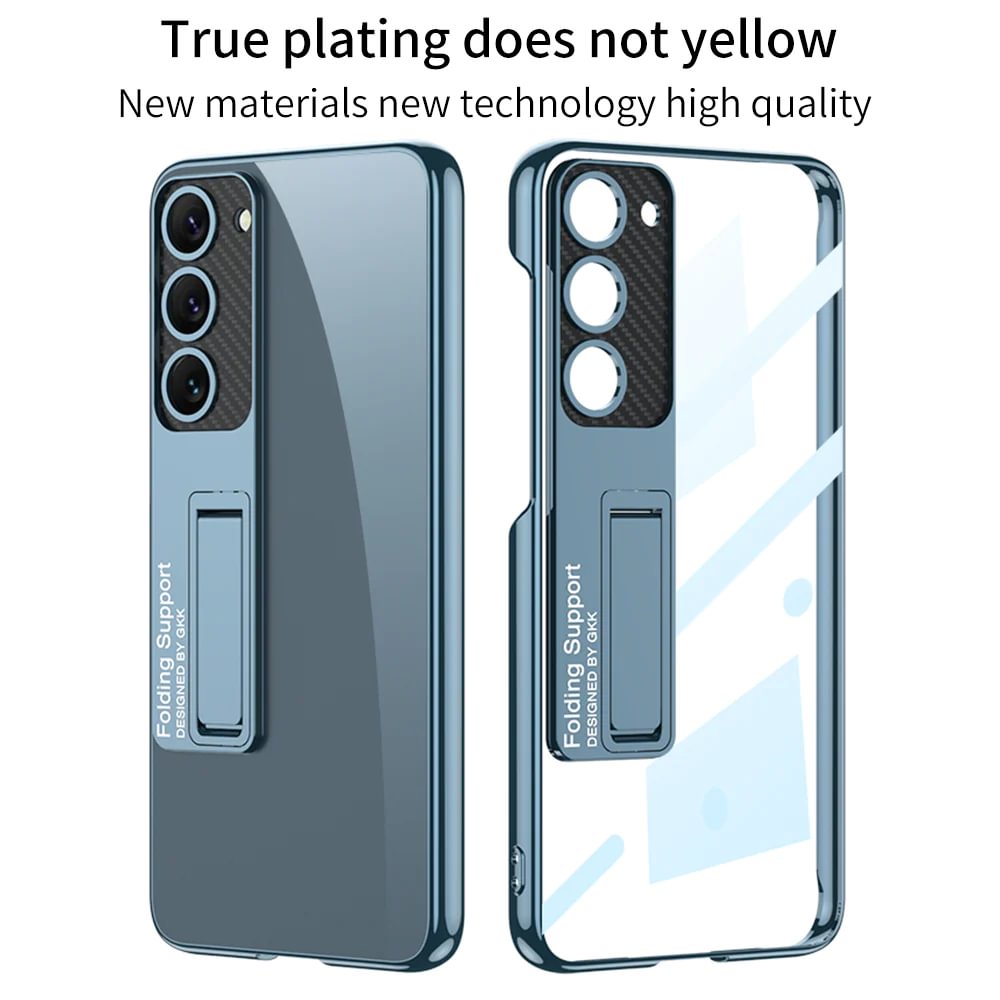 Applicable To Samsung S23/S22 Series Transparent Electroplating Bracket Mobile Phone Case