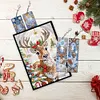(US Local)Christmas Deer A5 Size Diamond Painting Notebook Set with 4Pcs Bookmark Gift
