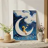 Moon Girl DIY Pearl Painting Kit with Frame 30x40cm Pearl Gem Paintings Picture Arts Craft for Adults Beginners Gift Home Wall Decor