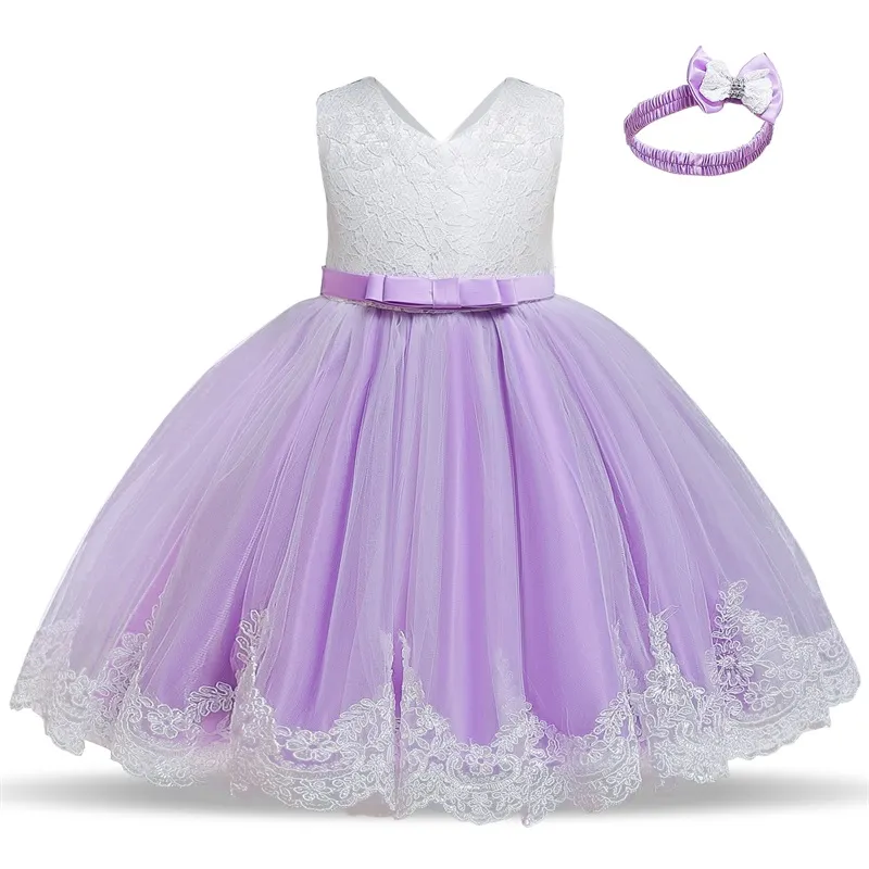Uveng Flower Lace Baby Girl Dress Wedding Party Children Girls Clothing 0-8 Years Princess Pageant Kids Dresses for Girls Costume