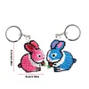 2Pcs Bunny Bead Cross Stitch Keychain Kit Mosaic Beads Embroidery Keyrings Art