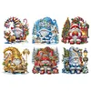(US Local)6pack Xmas Gnome-Special Shaped Diamond Painting Kit(30x30cm)