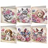 6 PCS Cats And Dogs - 5D DIY Greeting Card