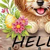 (US Local)Wooden Special Shape Hello Dog 3 Hooks Diamond Painting Hook Rail Kit