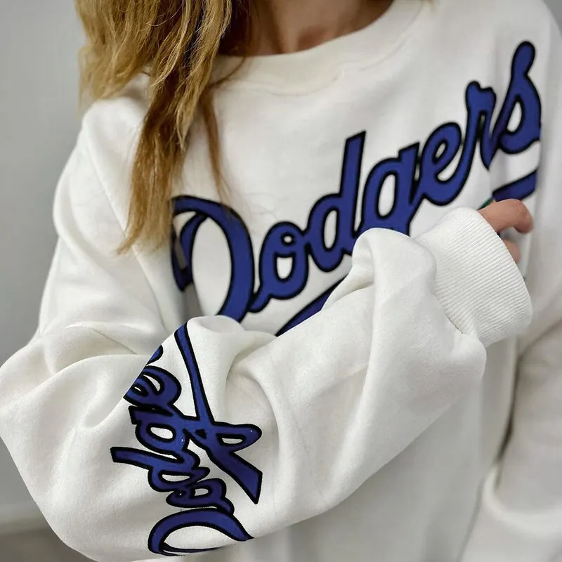 WannaThis Sweatshirts Long Sleeve Cotton Round Neck White Letter Printing Loose Top Autumn Fashion Basic Oversized Harajuku 2021