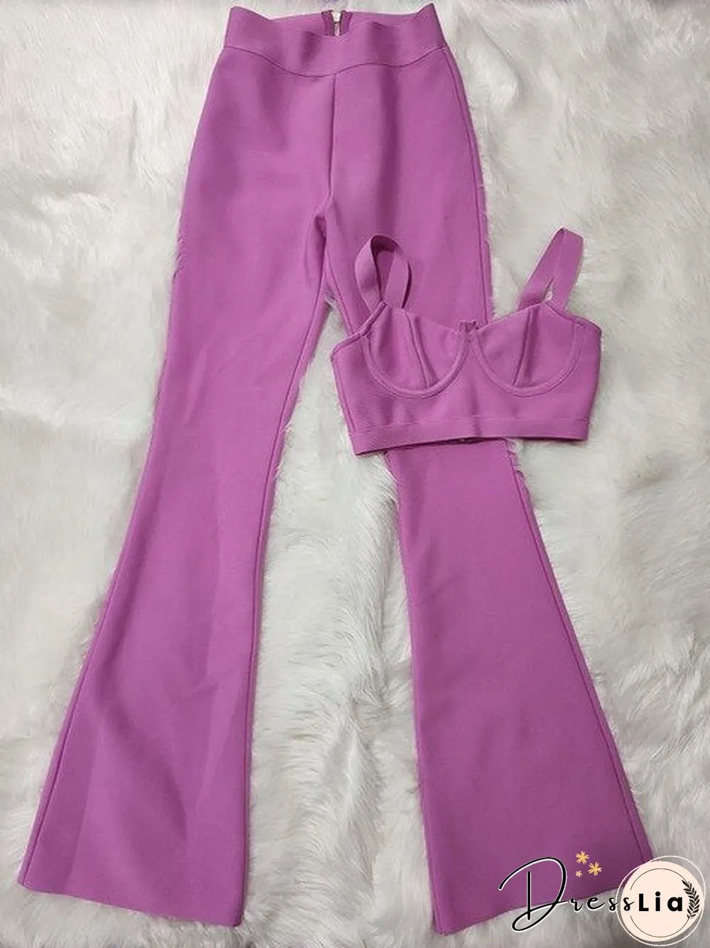 High quality Summer New Women's Set Purple Blue Two Pieces Set Bodycon Rayon Bandage Set Evening Party Sexy Fashion Outfit