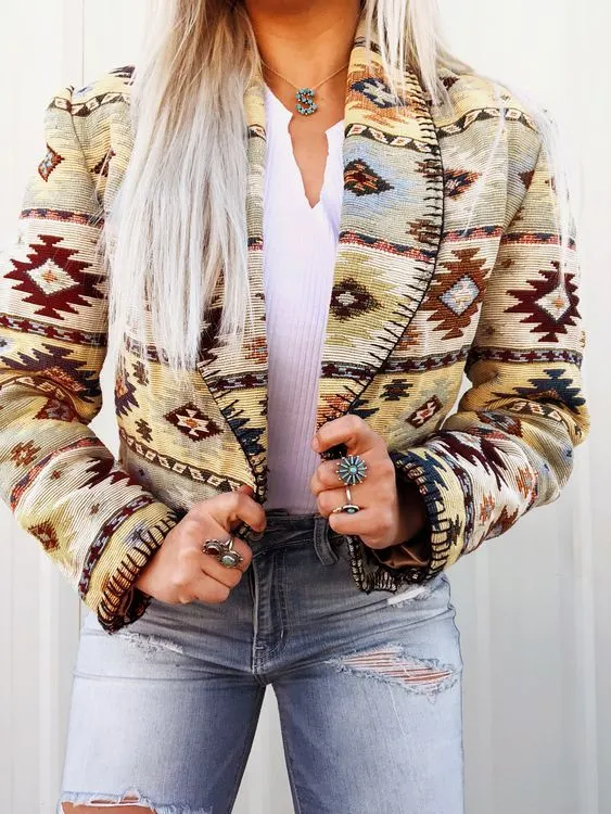 Women's Vintage Aztec Blazer