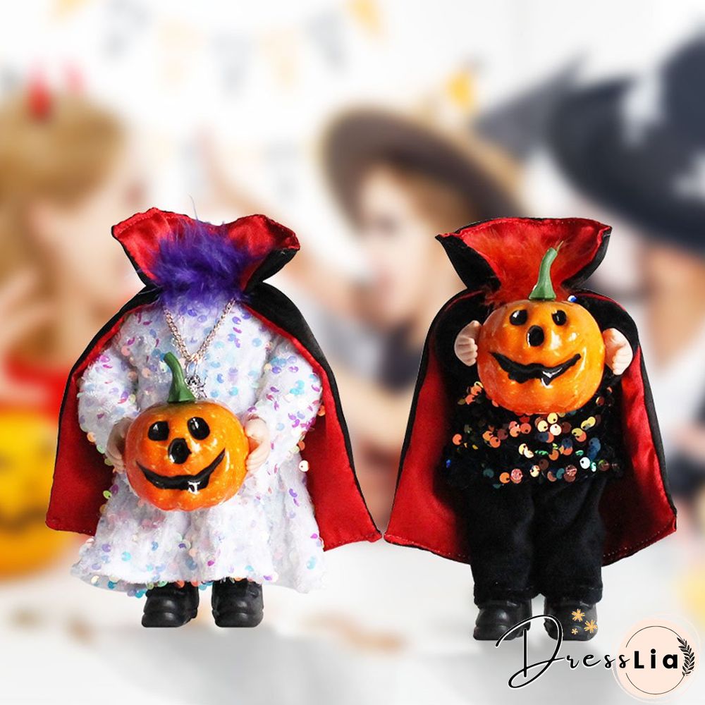 Unique Vampire Gnome Doll With Pumpkin For Halloween Gift And Decoration