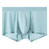 New ice silk nude mid-waist men's underwear, comfortable 7A antibacterial mulberry silk open crotch men's underwear
