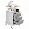 [US Local Warehouse] Medical Cart with 3 Drawers & 4 Wheels & 1 Top Tray Rolling Cart 66 LBS Load Salon Trolley for Hospital Office Bedroom Clinic