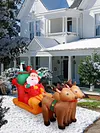 Christmas Inflatable Santa Claus on Reindeer Sleigh for Party Lawn Outdoor Yard