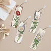 4Pcs Special Shape Flowers Feather 5D DIY Diamond Painting Bookmark for Adults