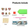 (US Local)6pcs Merry Christmas 2D Flat DIY Diamond Art Pendant Wall Door Decoration