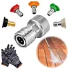 Garden Hose to Mini Power Washer Adapter Stainless Steel Leak-Proof Adapter 3/4 GHT to 1/4 Quick Connector for Car Wash & Outdoor Cleaning