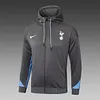 Joyfball 2024/2025 Tottenham Long Zipped Hat Style Training Suit Dark Grey Jersey 1:1 Thai Quality Set