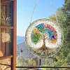 (Upgrade Size)DIY Diamond Painting Art  Double Sided Effect Pendant Colorful Stained Glass Hanging Ornament Kit(Tree)