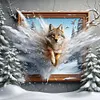 3D Picture Frame Wolf-Full Square Diamond Painting 40*40CM