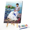 【Limited Stock Sale】(Big Size)White Beauty-Paint by Numbers Acrylic Painting 50*60CM