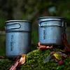 2Pcs Outdoor Camping Cookware Set with Folding Handle 304 Stainless Steel Pot