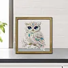 Owl DIY Special Shape Double sided Print Clear Diamond Art Kit Wooden Framed Diamond Painting Kit(22x22cm)