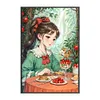 >SALE<Full Embroidery Eco-cotton Thread 11CT Printed Girl Cross Stitch Kit 50x75cm