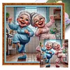 Happy Old Lady - 11CT Stamped Cross Stitch - 45*45cm
