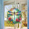 5D Diamond Painting  Double Sided Effect Stained Glass Panel Decorative Home Garden Decoration Hanging Kit(Dragonfly)