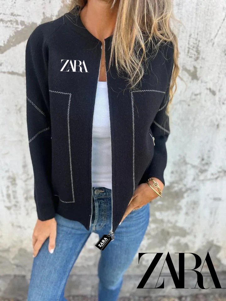 ZARA &Uacute;j őszi-t&eacute;li &uacute;j alkalmi cipz&aacute;ras egysz&iacute;nű kab&aacute;t