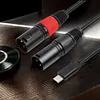 USB-C to Dual XLR 3Pin Cable Braided Type C to XLR Male Output Stereo Cord