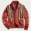Men's Vintage Jacquard Sleeve Lapel Knitwear Cardigan Sweater