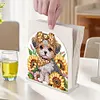 Acrylic Napkin Holder Diamond Painting Kit for Home Table Decor(Sunflower Puppy)