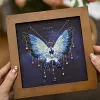 3D DIY Bead Embroidery Butterfly Home Decor Gift Tabletop Display Frame Kit(Include Embroidery Hoop)
