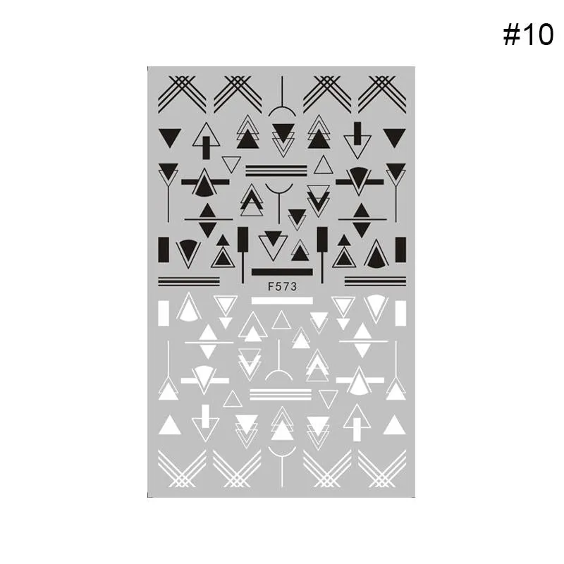 1 Sheet Leaves Geometry 3D Nail Art Stickers Sliders Mandala Flowers Leaf Adhesive Nail Decals Foil Decoration Manicuring Wrap