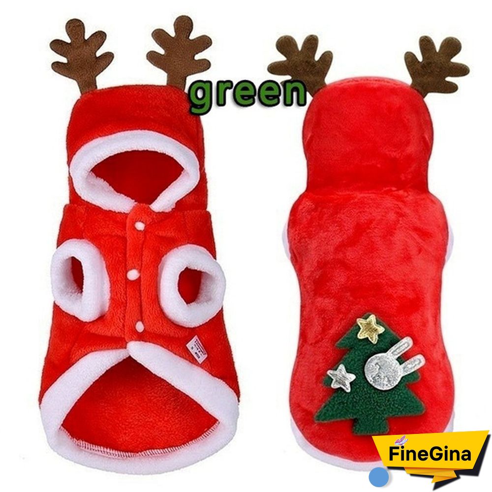 Cat and dog clothes Christmas dog clothes Christmas party coat Santa Claus Christmas tree costume Pet clothing winter
