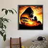 Silhouette de gorille au cr&eacute;puscule-drille ronde peinture diamant-40*40cm