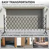 [US Local Warehouse] Retractable Outdoor Fence Expandable Barricade with Casters Free Standing Safety Barrier 0-180 Degree Rotating Folding Safety Gate Railing for Garage Home  (Dark Brown 61 in-11 Feet H-L)