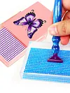 (US Local)4Pcs Butterfly Diamond Painting Tray 5D DIY Drills Plate with Sppon & Brush DIY Diamond Art Accessories