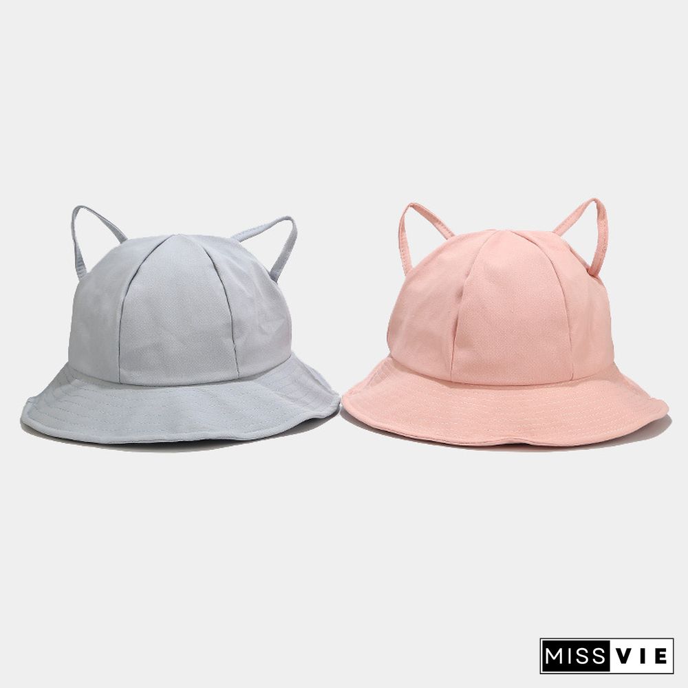 Cute Cat Ears Casual Fisherman Hat