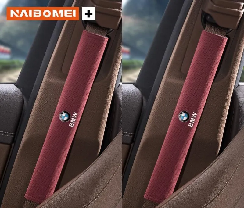 Car seat belt abdomen/shoulder anti-strangulation leather cover