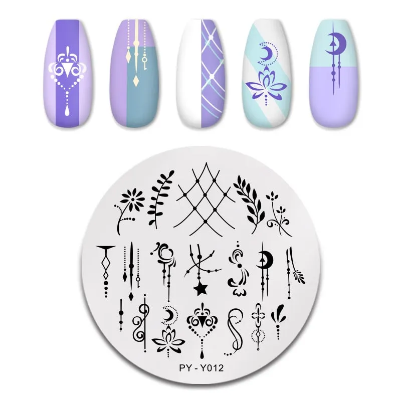PICT YOU Nail Stamping Plates Flower Plant Pattern Nail Art Plate Stencil Stainless Steel Line Pictures Theme Image Plates Mold-Nail Inspo