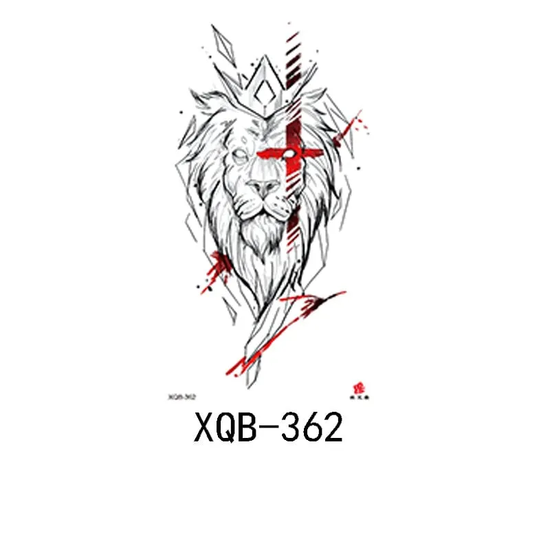 Small Full Arm Waterproof Tattoo Sticker Half Arm Arm Fierce Animal Arm Lasting European and American Tattoo Sticker