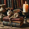 The Dragon In Study-11CT Stamped Cross Stitch 50*50cm/19.69*19.69in