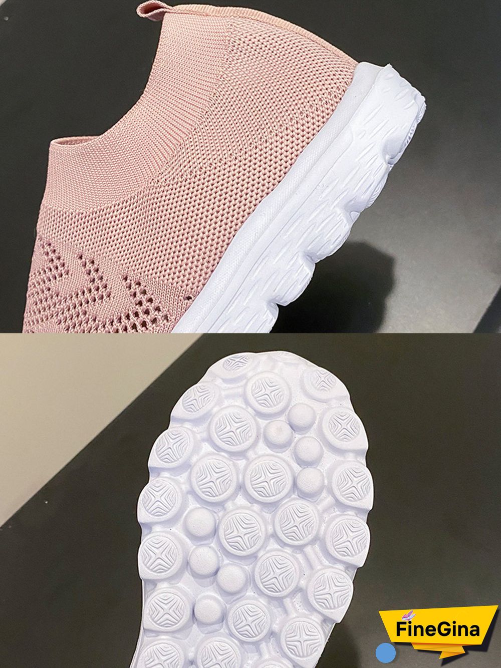 Geometric Lightweight Soft Sole Non-Slip Flyknit Sneakers