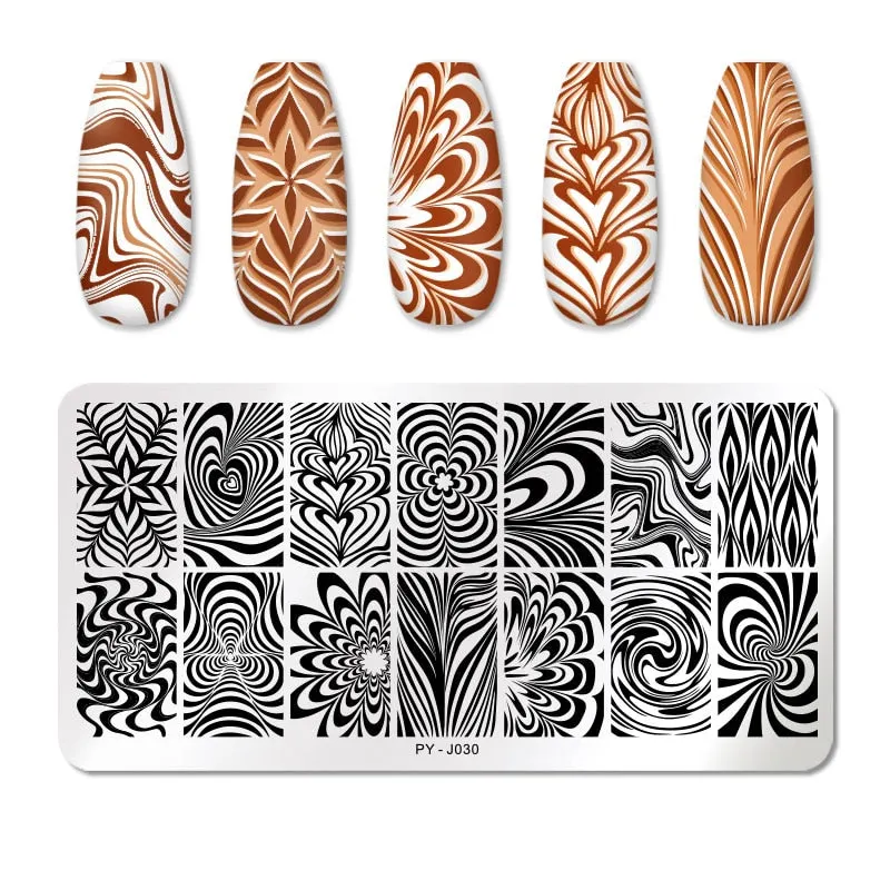 PICT YOU Nail Stamping Plates Flower Plant Pattern Nail Art Plate Stencil Stainless Steel Line Pictures Theme Image Plates Mold-Nail Inspo