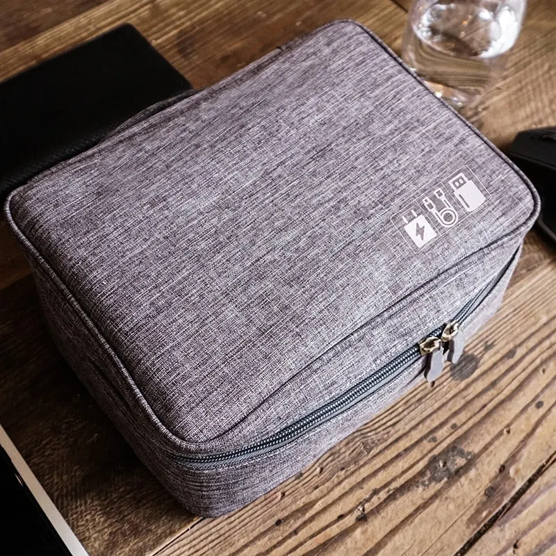 Home Portable Cable Digital Storage Bags Organizer USB Gadgets Wires Charger Power Battery Zipper Cosmetic Bag Case